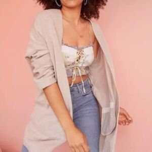 Donni Women’s Cardigan Long Sleeve Gray Size O/S with Pockets